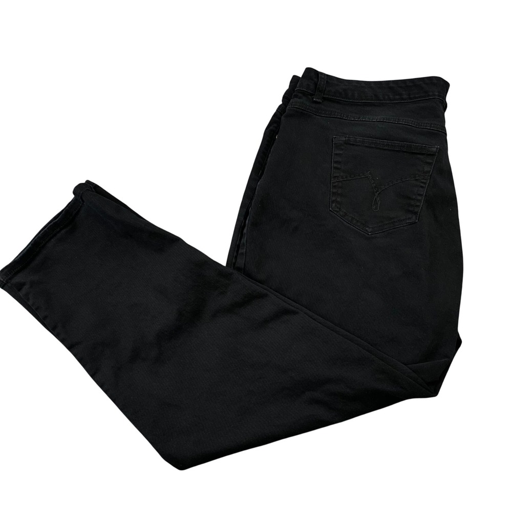 Just My Size Jeans Women 24W Black Classic Fit Twill Straight Leg Stretch JM3959